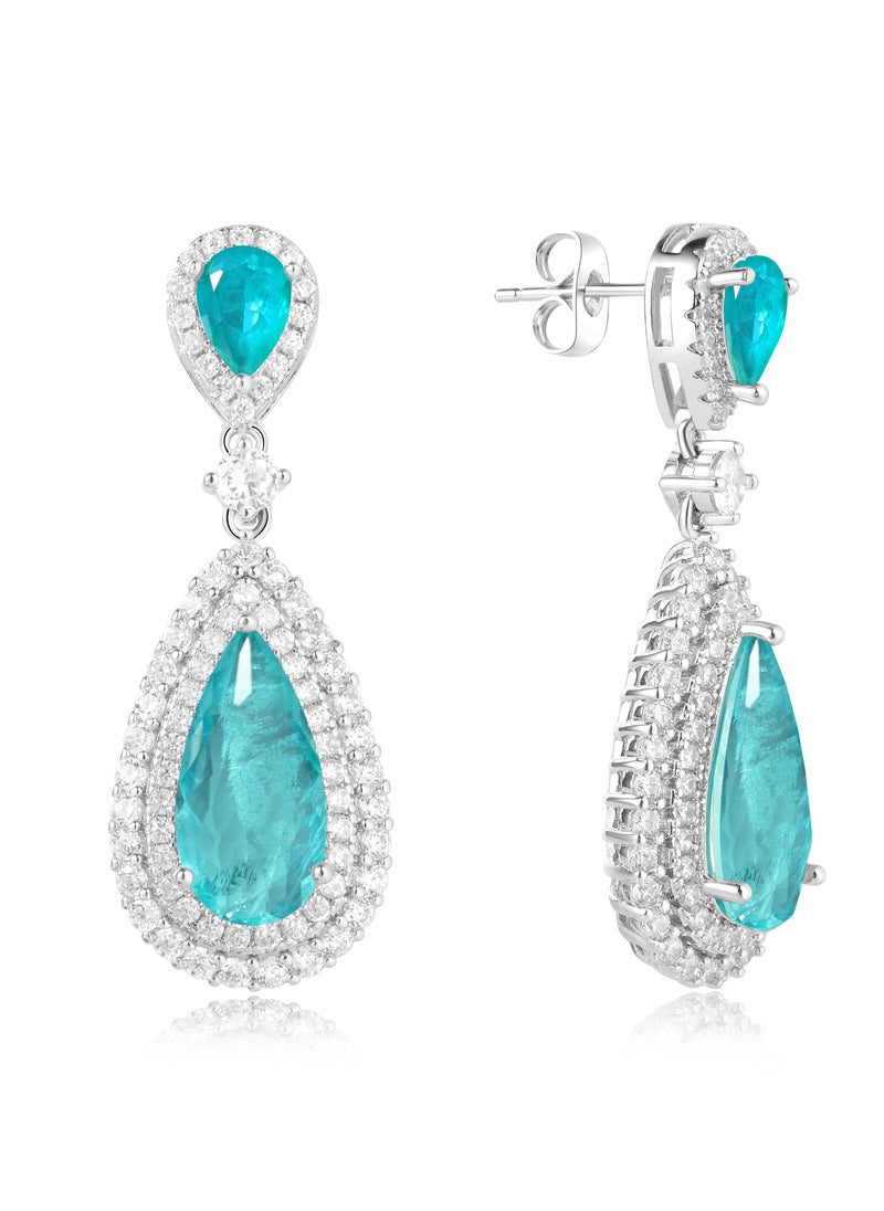 Teardrop Shaped Paraiba Eardrops