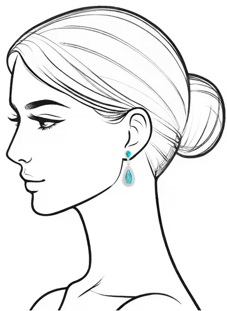 Teardrop Shaped Paraiba Eardrops