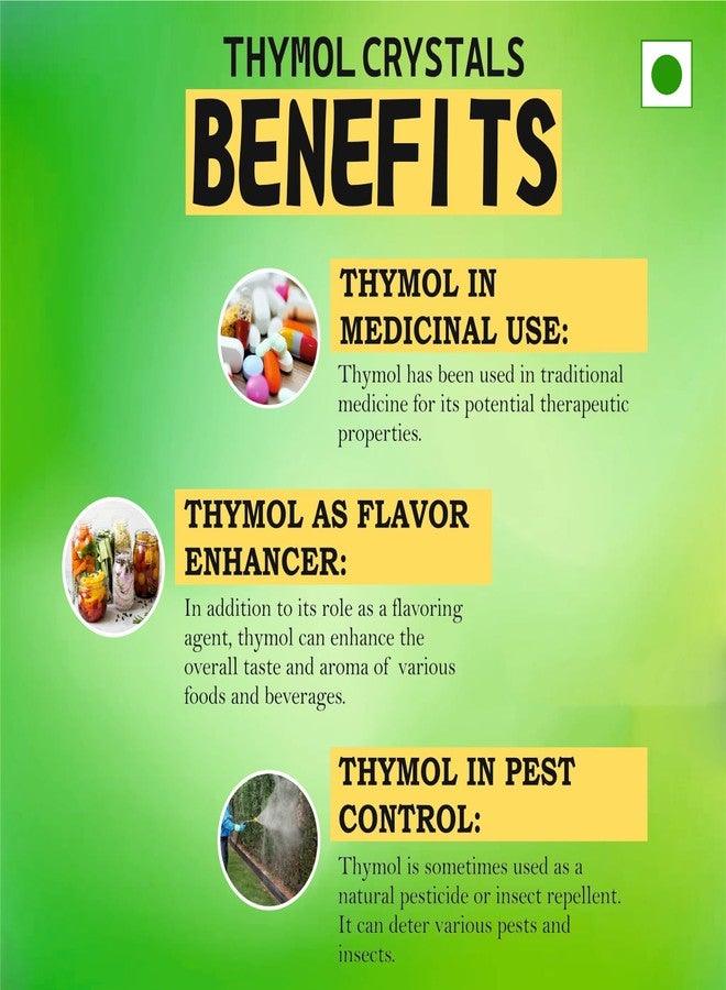 Healthgenix Pure Thymol Crystals - 100 Grams | Free Rose Water 60ml | Cooling & Refreshing | Cough, Inhalation, Diffuser & Headache | - Image 4