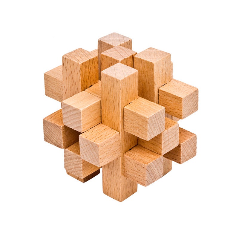 Luban Lock Kongming Lock Full Set Of Children'S Educational Toys For Primary School Students Small Mini Beech Kongming Lock Manufacturers Set - Image 4