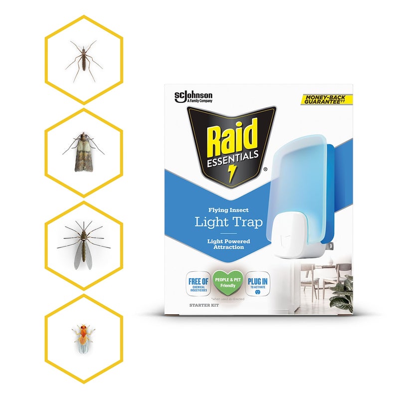 Raid Essentials Flying Insect Light Trap Refills, 2 Light Trap Refill Cartridges, Featuring Light Powered Attraction - Image 5