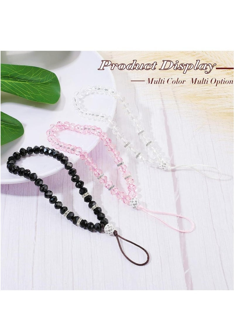 GIFT 3 Pcs Phone Lanyard Strap Phone Charm Crystal Beads Key Chain Strap  - Image 5