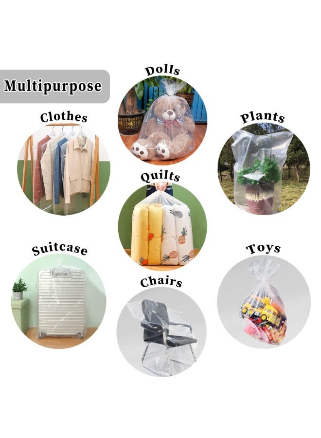 أكياس تخزين بلاستيكية كبيرة جدا واضحة ، 5Pieces 40x60 بوصة كبيرة عملاقة جمبو أكياس تخزين بلاستيكية ضخمة للأمتعة ، الحقيبة ، الأثاث ، 5 شرائط متضمنة - Image 5