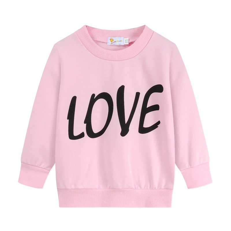 CM-Kid Toddler Girl Clothes Size 7T Girls Winter Spring Outfits, Long Sleeve Love Print Sweatshirt Top + Skirt Leggings Pants 2Pcs Clothing Set Christmas Gifts - Image 3