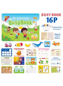 Busy Book Enlightenment Children's Flip Book Toy Three-dimensional Hook And Loop Quiet Book-Color:Thickened 32 Theme Quiet Book