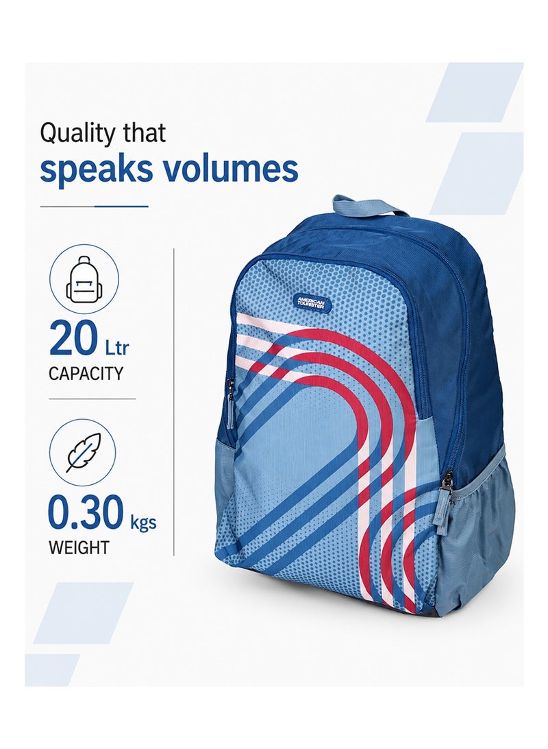 AMERICAN TOURISTER Aleo Backpack Polyester 20L Capacity, 15.6" Laptop Compartment, Teal|Front Zipper Pocket|Spacious Interior|Lightweight & Durable|Adjustable Shoulder Strap - 1 Year Global Warranty - Image 2