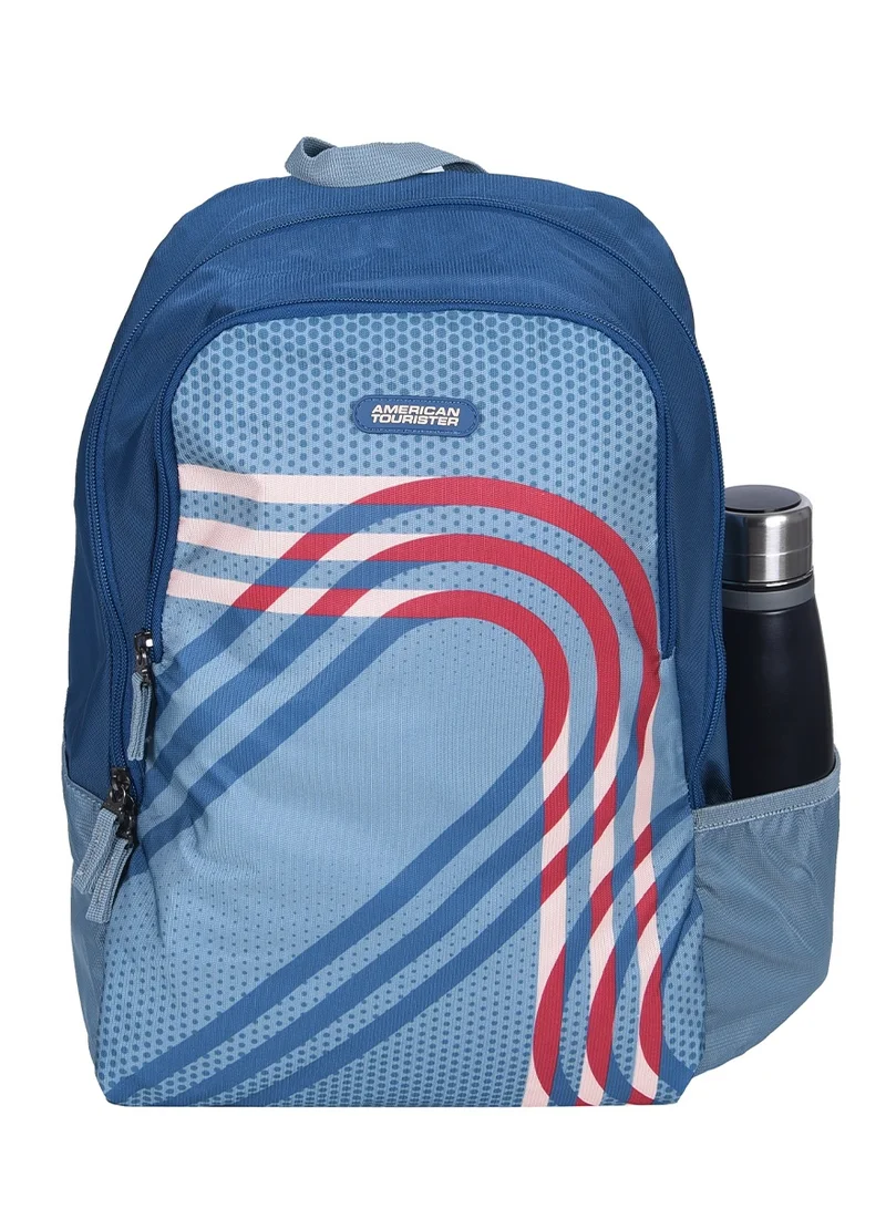 American Tourister Blue Aleo Backpack Polyester 20L Capacity, 15.6" Laptop Compartment, Teal|Front Zipper Pocket|Spacious Interior|Lightweight & Durable|Adjustable Shoulder Strap - 1 Year Global Warranty  | Best Price UAE