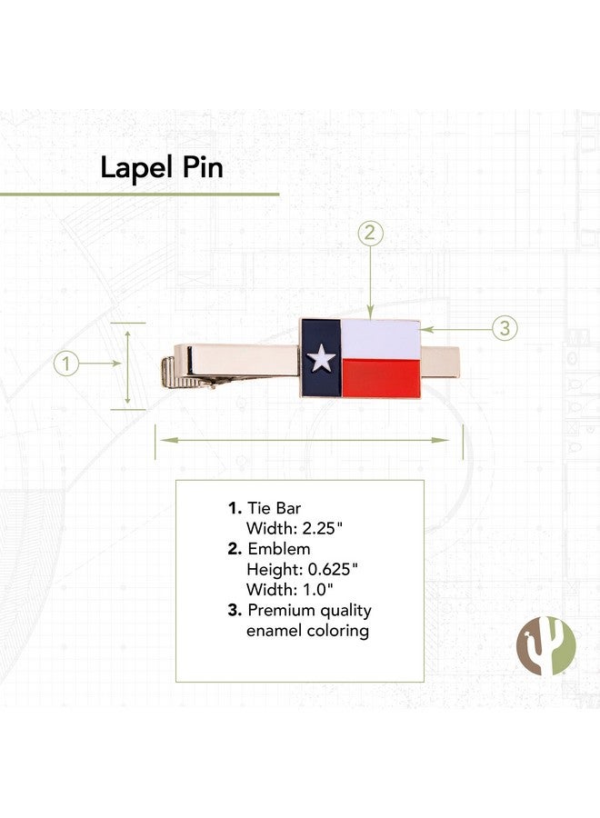 Desert Cactus Texas Tx State Rectangle Flag Tie Bar Made Of Metal Souvenir Texan (Silver Tie Bar) - Image 2