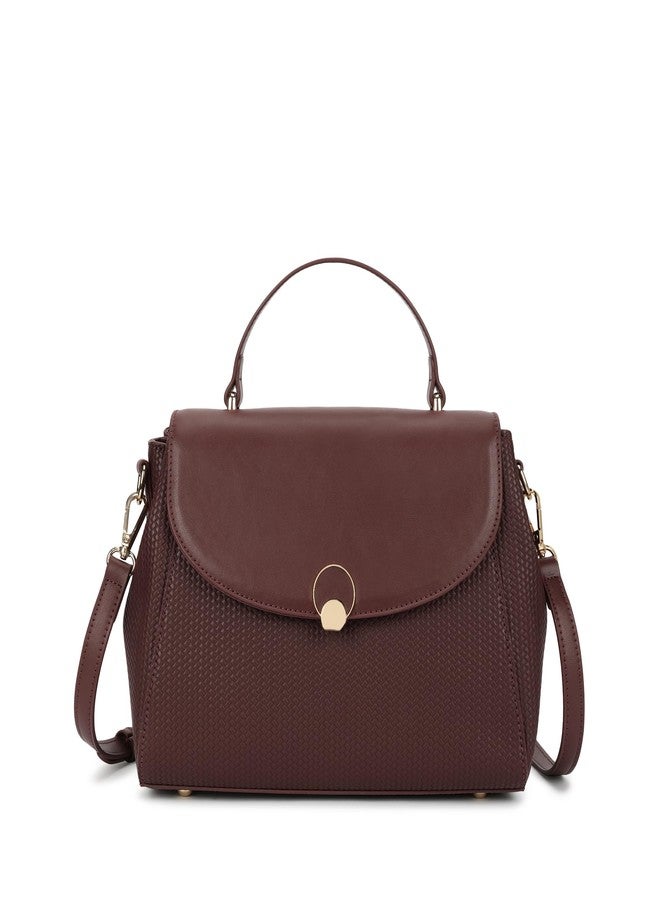 Fastrack Twine Charm Satchel | Faux-Leather Women’s Satchel | Dual Compartments with Centre Zip Pocket, External Quick-Access Zipper, Gold-Accent Flap & Adjustable Strap - Image 1