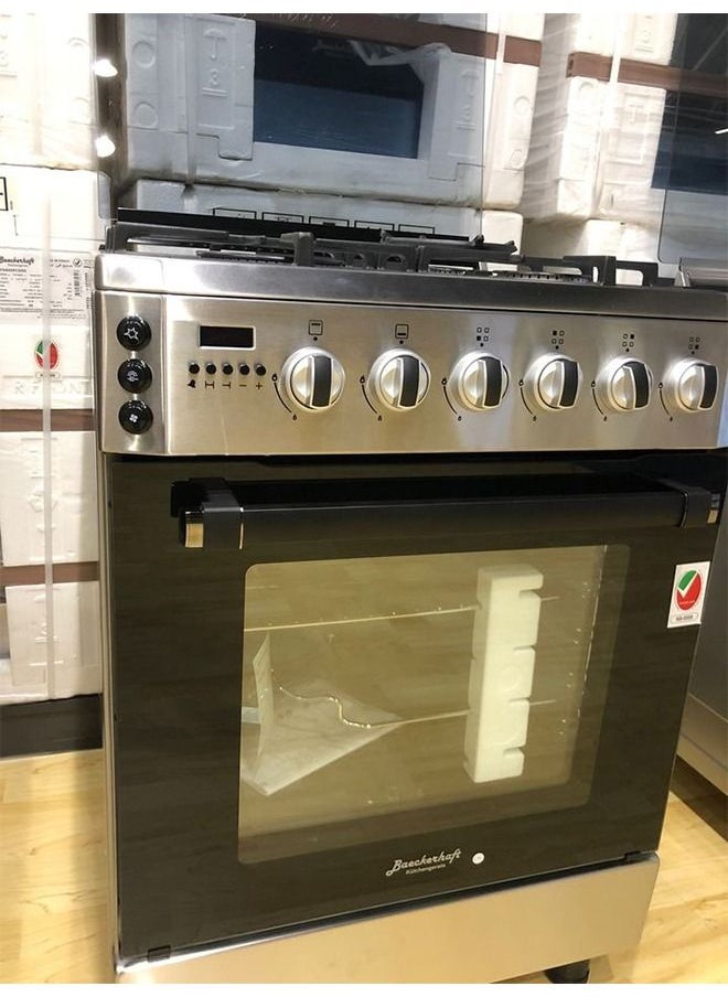 Baeckerhaft 60cm free standing cooker with digital functions + 1 Wok, Turbo fan full safety, German technology, original Sabaf Italian burner, made in Europe, 03 years warranty - pzsku/Z52E091D267578C1E0EC2Z/45/_/1658990035/4e01763c-2ddf-4f7e-9b76-2cf3c3539536