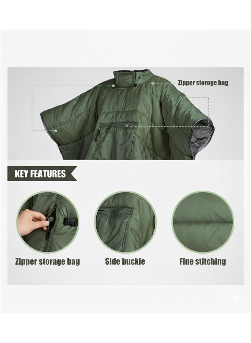 Adventure Lab All-Season Camping Poncho Sleeping Bag – Warm, Cozy, and Portable Camping Poncho Blanket for Outdoor Adventures - Image 2