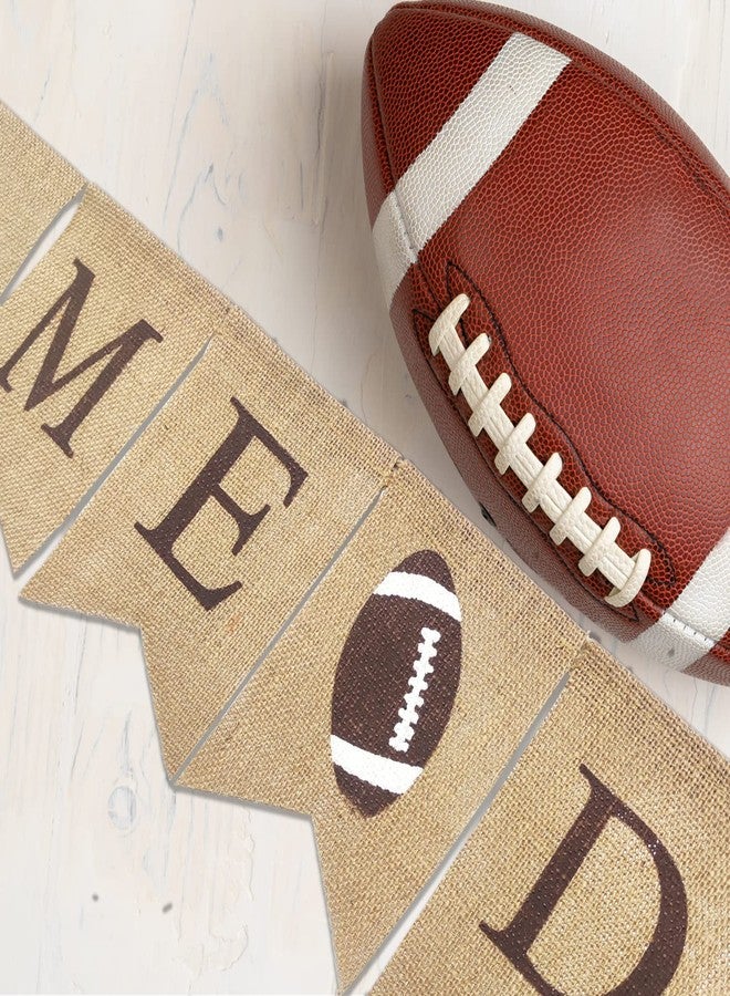 Doumeny 2Pcs Football Game Day Burlap Banner American Football Bunting Garland Sports Theme Party Banner Rustic Superbowl Bunting Banner for Birthday Baby Shower Sports Club Party Decoration - Image 3