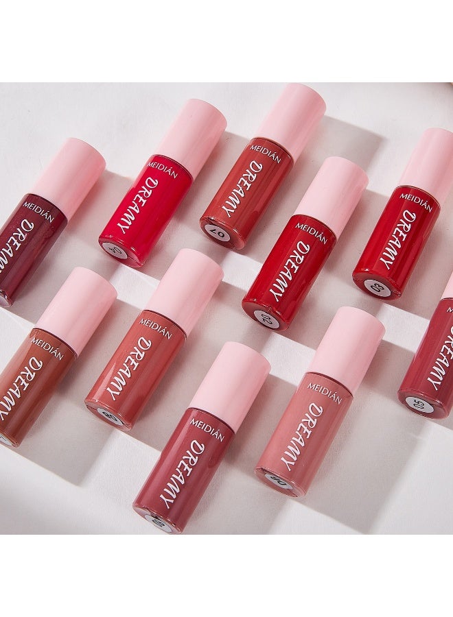 MEIDIAN 10pcs Lipstick Mirror Gloss Box - Convenient to Use Fine Particle Mirror Gloss, Moisturizing and Non Stick Cup Lipstick Gloss, Suitable for All Skin Types with a Mixed Color Palette for Long-lasting Nudity and Bright Color Scheme Lip Gel - Image 4