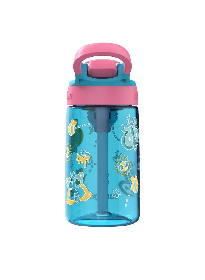 Contigo زجاجة ماء مع قشة أوتوماتيكية للأطفال من كونتيغو سعة 14 أونصة - توت أزرق/أزاليا - Image 4