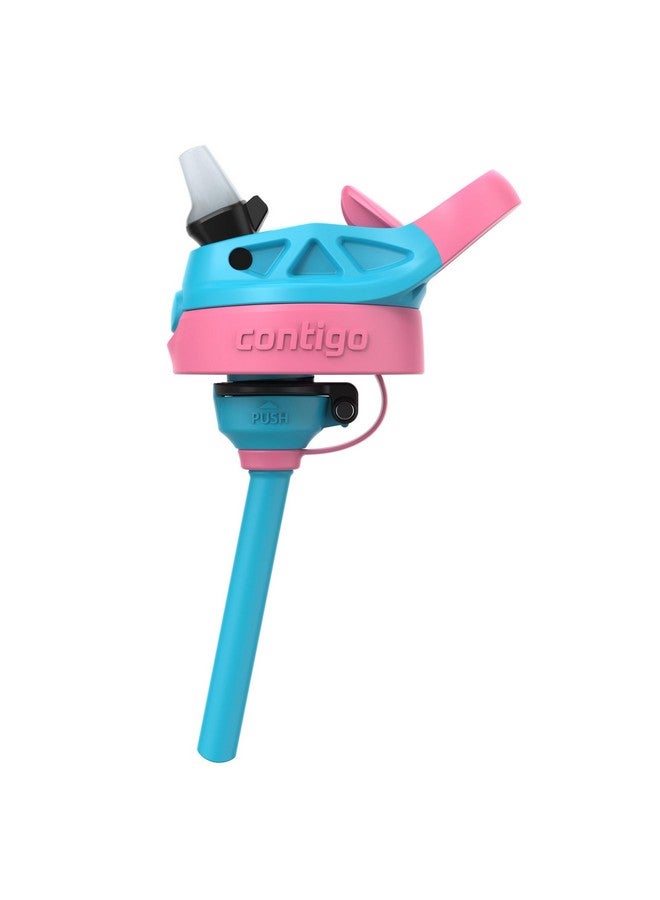 Contigo زجاجة ماء مع قشة أوتوماتيكية للأطفال من كونتيغو سعة 14 أونصة - توت أزرق/أزاليا - Image 5