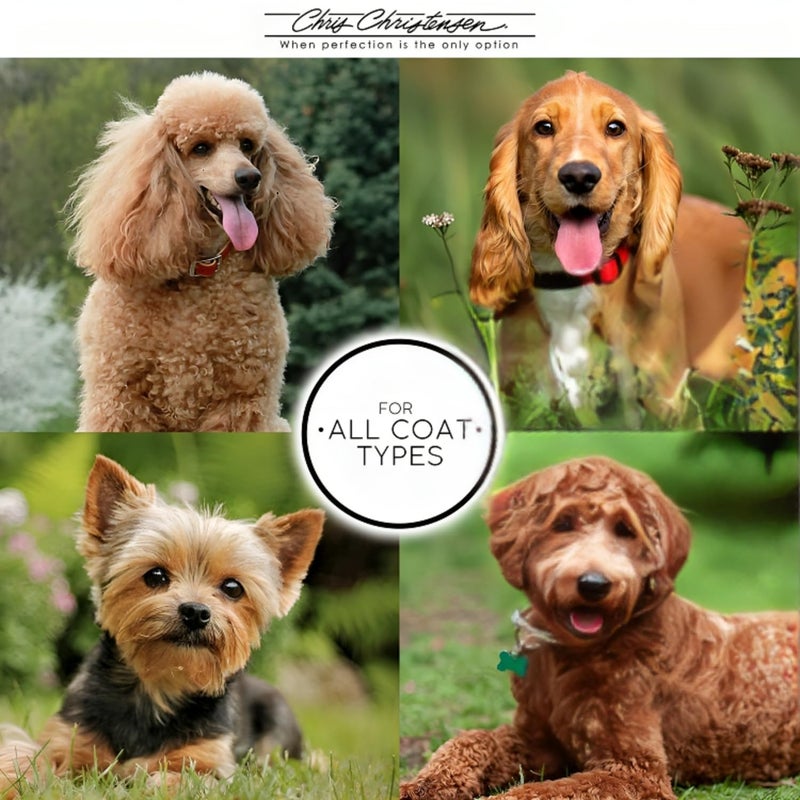 Chris Christensen 000 7.5 in. Greyhound Style Fine/Coarse Colored Butter Comb, Groom Like a Professional, Rounded Corners Prevent Friction and Breakage, Solid Brass with Steel Teeth, Chrome Finish - Image 4