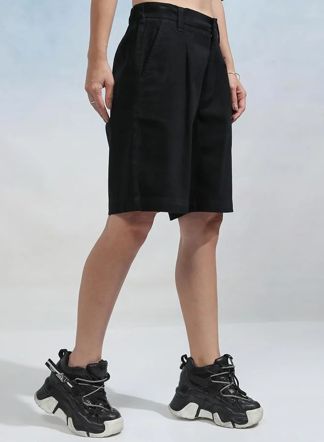 Tokyo Talkies Tokyo Talkies Solid High Rise Chino Shorts