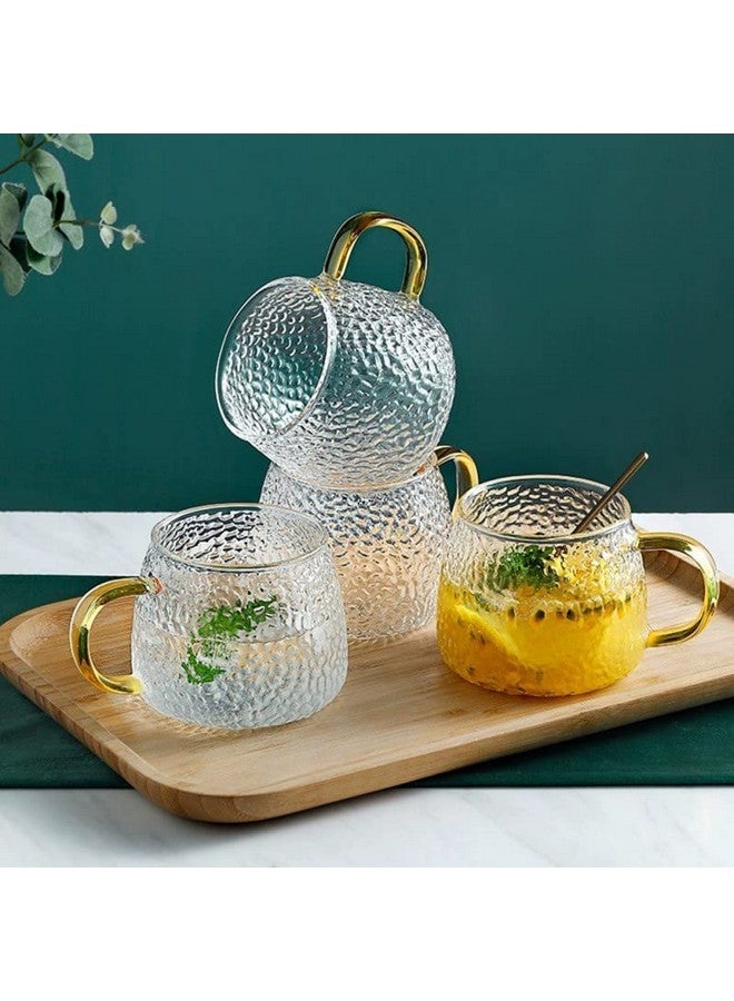 ANKUL ANKUL Premium Glass Coffee Mug Tea Cups Set of 4-410 ML, Transparent, Glass Cups Set for Coffee, Green Tea, Herbal Tea, Lemon Tea, Milk Cup, Hot/Cold Drinks Cups (Lemon Cup, 4) - Image 1