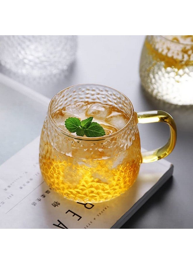 ANKUL ANKUL Premium Glass Coffee Mug Tea Cups Set of 4-410 ML, Transparent, Glass Cups Set for Coffee, Green Tea, Herbal Tea, Lemon Tea, Milk Cup, Hot/Cold Drinks Cups (Lemon Cup, 4) - Image 2