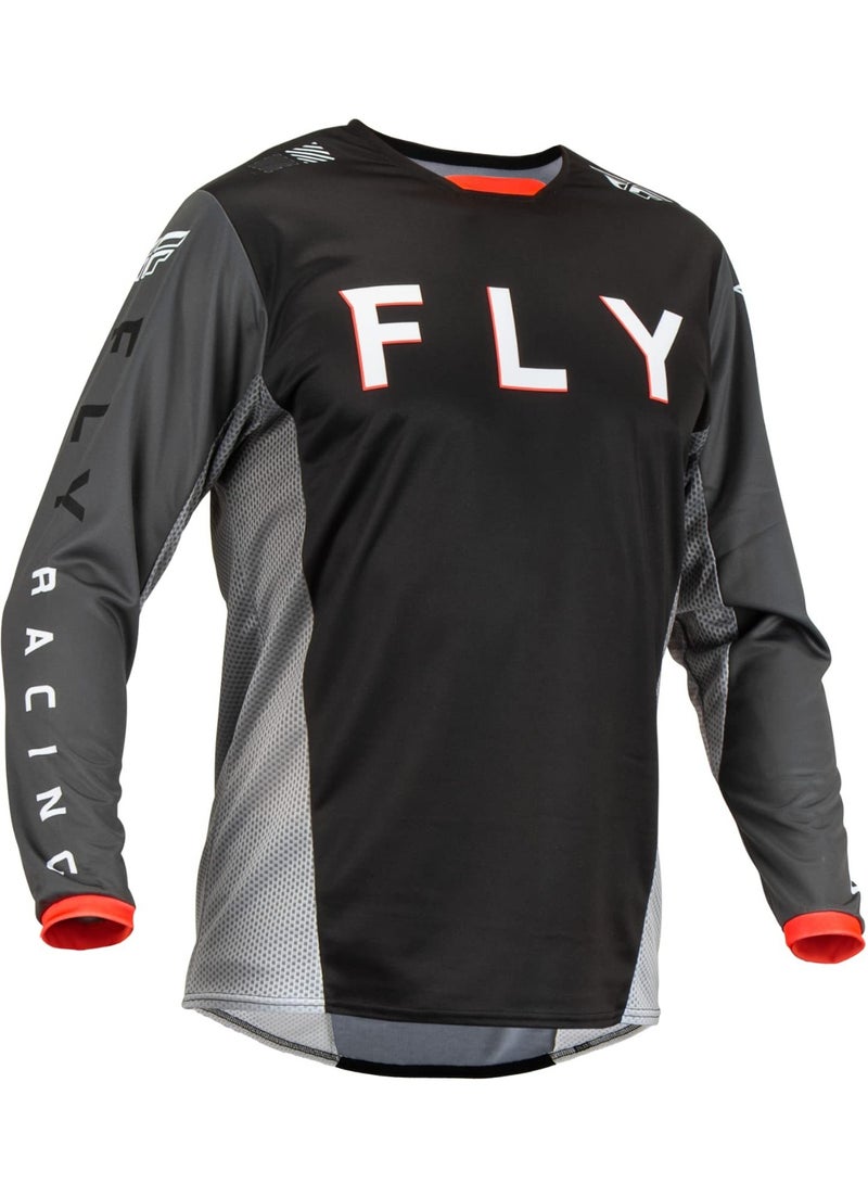 FLY Black-Grey & Red-Trim Breathable Mesh Off-Road Motorcycle Riding Jersey size XL