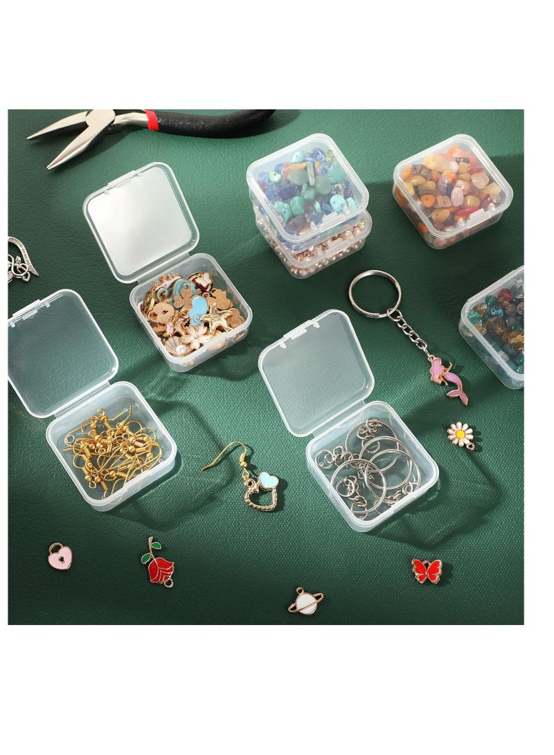 Satinior SATINIOR 48 Packs Clear Small Plastic Containers Transparent Storage Box with Hinged Lid for Small Items Crafts Jewelry (1.7 x 1.7 x 0.79 Inches) - Image 4