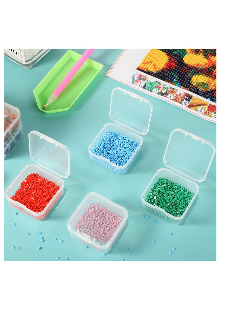 Satinior SATINIOR 48 Packs Clear Small Plastic Containers Transparent Storage Box with Hinged Lid for Small Items Crafts Jewelry (1.7 x 1.7 x 0.79 Inches) - Image 5