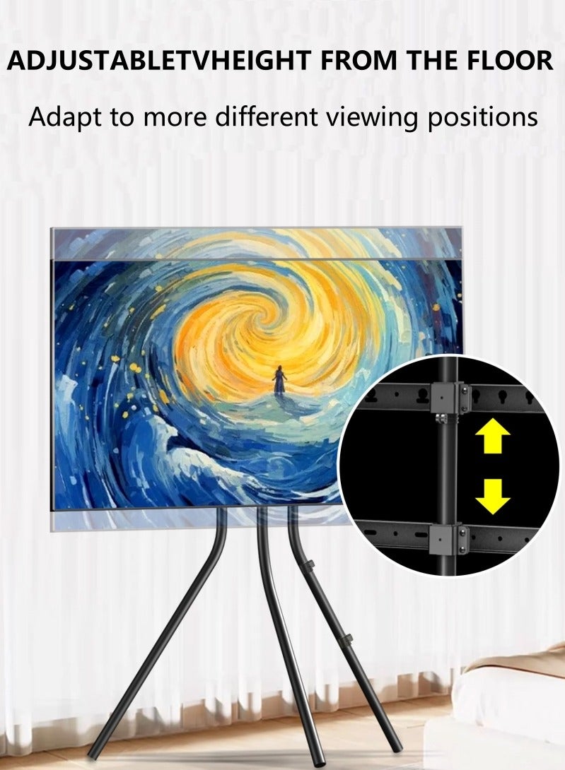 Vizo Hise Tripod TV Stand, Modern Easel TV Stand for 42 to 86 inch Screens, Portable TV Floor Stand, Height Adjustable TV Display Stand for Home Studio Office, Black  - Image 3