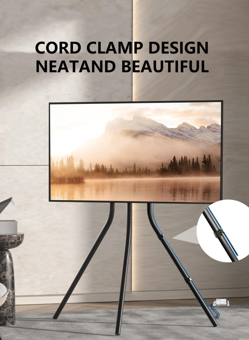 Vizo Hise Tripod TV Stand, Modern Easel TV Stand for 42 to 86 inch Screens, Portable TV Floor Stand, Height Adjustable TV Display Stand for Home Studio Office, Black  - Image 4