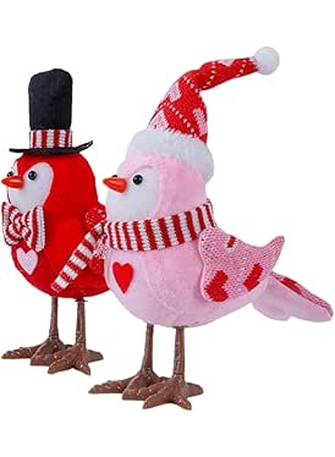 Valentines Lighted Bird Figurine Red Pink Romantic Table Centerpiece Wedding Party Decoration - Image 1
