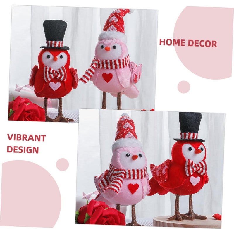 Valentines Lighted Bird Figurine Red Pink Romantic Table Centerpiece Wedding Party Decoration - Image 5