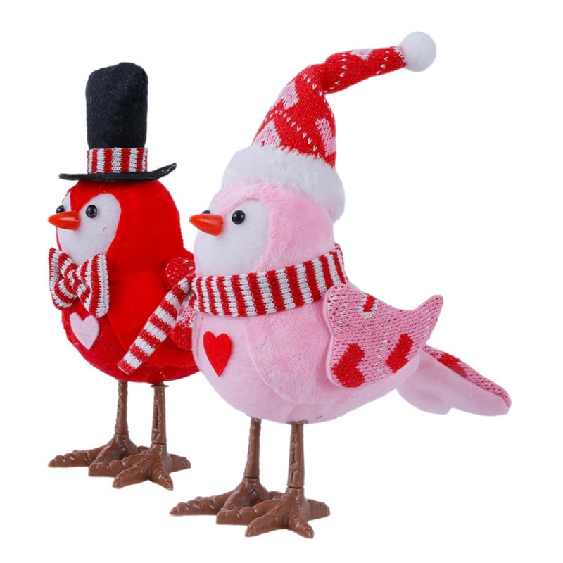 Valentines Lighted Bird Figurine Red Pink Romantic Table Centerpiece Wedding Party Decoration - Image 2