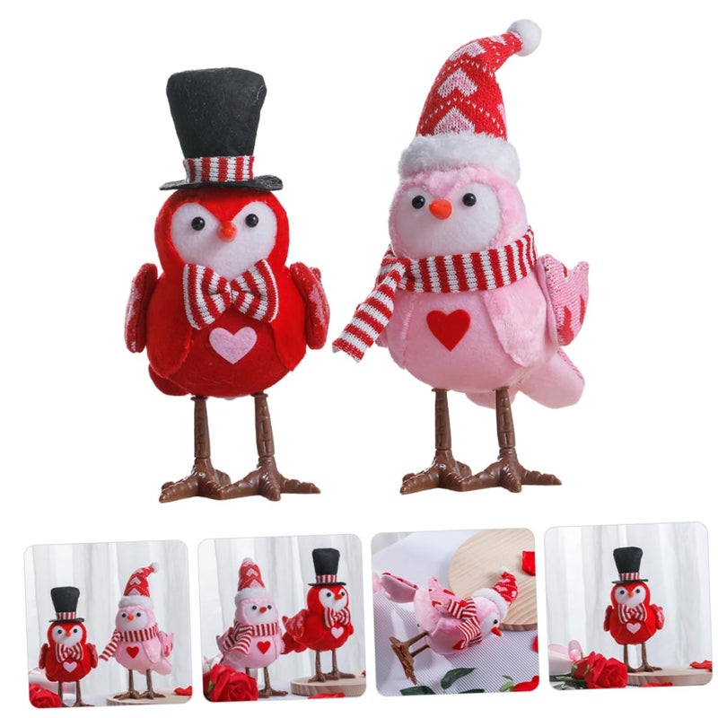 Valentines Lighted Bird Figurine Red Pink Romantic Table Centerpiece Wedding Party Decoration - Image 4