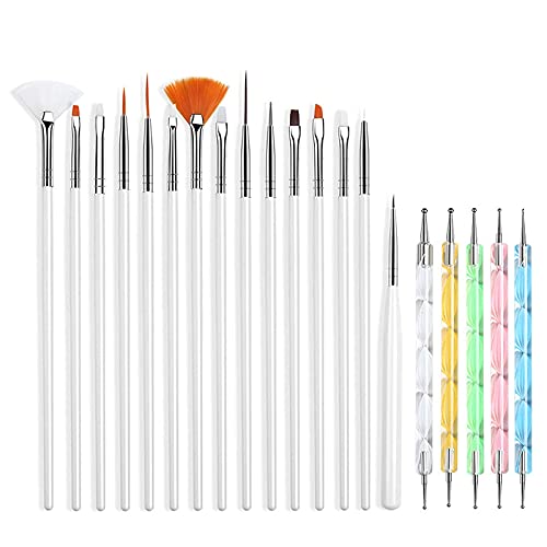 Belicia 20 Pcs Nail Art Design Dotting Painting Drawing Polish Brush Pen Tools - Image 1