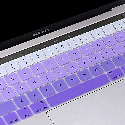 ProElife Premium Keyboard Cover Ultra Thin Keyboard Protector Skin for MacBook Pro with Touch Bar 13-inch 15-inch (Model A2159, A1989, A1990, A1706, A1707) (2019 2018 2017 2016) (Ombre Purple) - Image 3