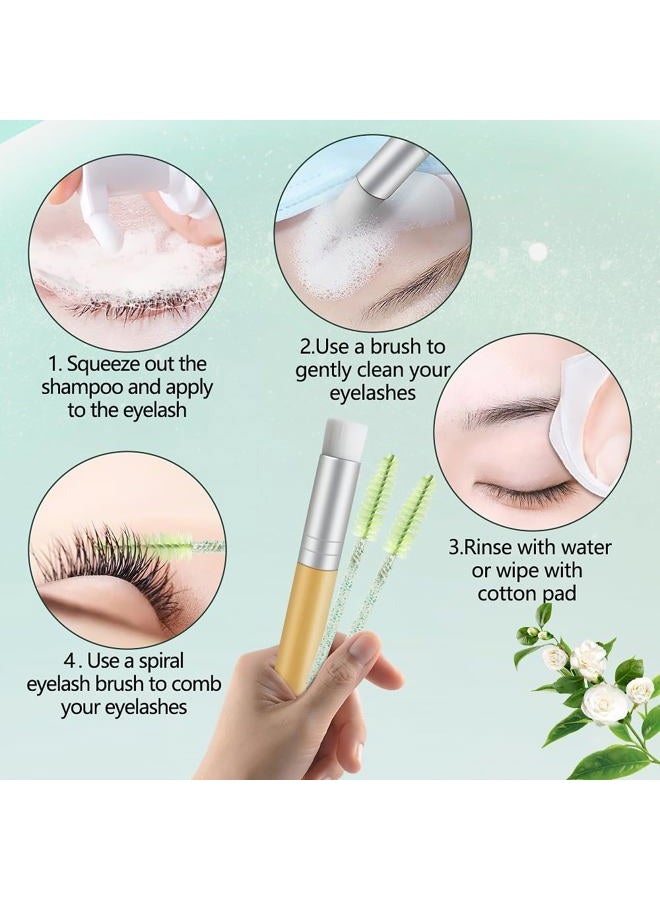 SVECKE Lash Shampoo Kit Eyelash Extension Cleanser, Eyelash Shampoo for Lash Extensions, Lash Cleaner Eyelid Foam Cleaning Kit for Salon Home Use (Tea Tree) - Image 4
