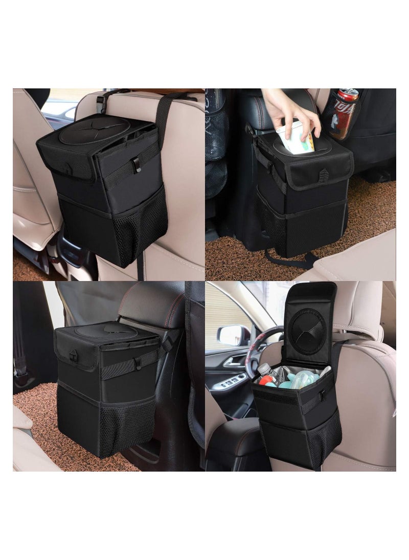 Toby's Car Trash Can for Car Cute Car Trash Bag Folding Suspension Storage Bag Car Seat Back Storage Bag Car Garbage Cans Leak Proof Vehicle Trash Can Black (Packof4)  - Image 2