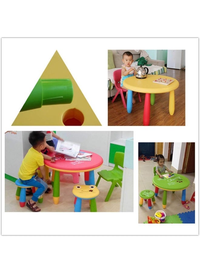 Rainbow Toys مجموعة طاولة وكرسي للأطفال من RBW TOYS [طاولة واحدة و4 مقاعد] - مكتب دراسة بلاستيكي، طاولة طعام مستديرة باللون الأحمر | مقعد منزلي  - Image 4