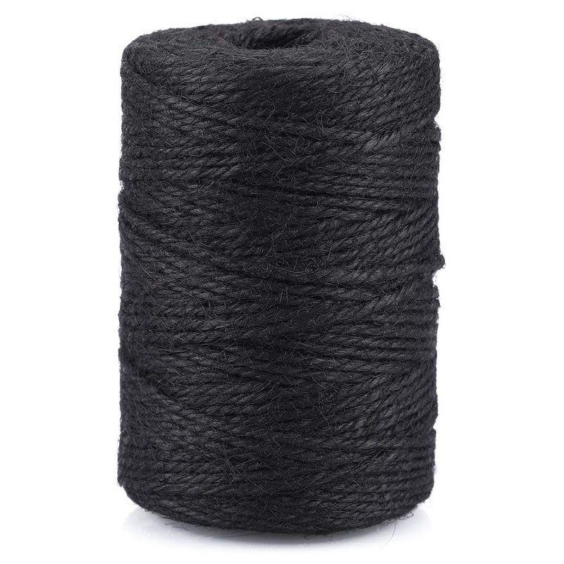 KINGLAKE 100m Black String Twine 2mm Jute Garden Twine Craft String for Crafts Gift wrappingGardeningPackingChristmas Decoration