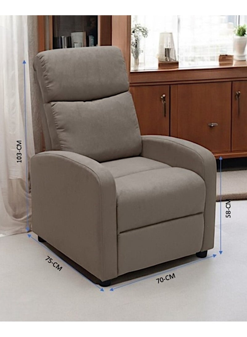 مفروشات صابر واخوانه (ذ.م.م) SBF Single Seater Fabric Recliner Chair – Manual Reclining Sofa with Modern Design & Soft Padding – Comfortable One-Seater Lounge Chair for Living Room & Home Relaxation, Beige  - Image 5