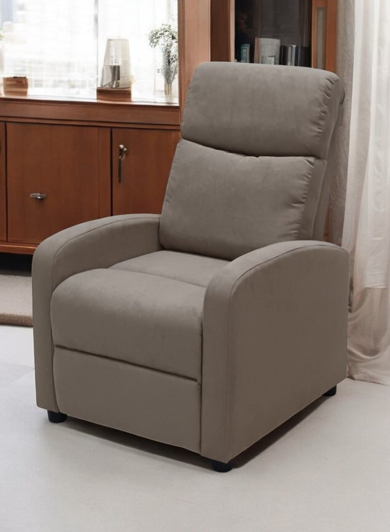 مفروشات صابر واخوانه (ذ.م.م) SBF Single Seater Fabric Recliner Chair – Manual Reclining Sofa with Modern Design & Soft Padding – Comfortable One-Seater Lounge Chair for Living Room & Home Relaxation, Beige  - Image 2