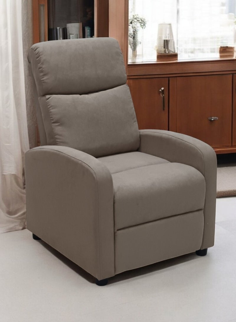 مفروشات صابر واخوانه (ذ.م.م) SBF Single Seater Fabric Recliner Chair – Manual Reclining Sofa with Modern Design & Soft Padding – Comfortable One-Seater Lounge Chair for Living Room & Home Relaxation, Beige  - Image 1
