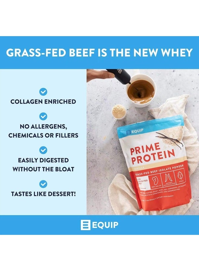 Equip Foods Prime Protein Powder | Clean, Grass Fed Beef Protein Isolate | Carnivore Protein Powder | Paleo, Keto Friendly | Gluten, Dairy Free | Helps Build & Repair Tissue | 30 Servings, Vanilla - Image 2