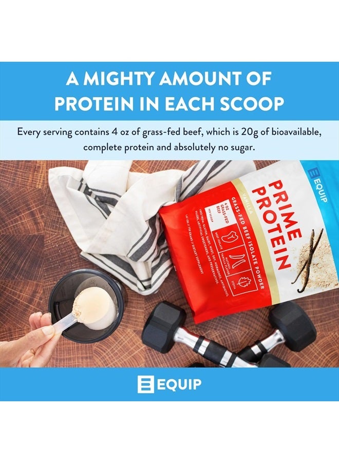 Equip Foods Prime Protein Powder | Clean, Grass Fed Beef Protein Isolate | Carnivore Protein Powder | Paleo, Keto Friendly | Gluten, Dairy Free | Helps Build & Repair Tissue | 30 Servings, Vanilla - Image 3