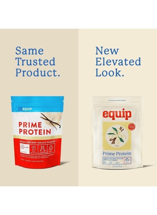 Equip Foods Prime Protein Powder | Clean, Grass Fed Beef Protein Isolate | Carnivore Protein Powder | Paleo, Keto Friendly | Gluten, Dairy Free | Helps Build & Repair Tissue | 30 Servings, Vanilla Packaging May Vary - Image 4