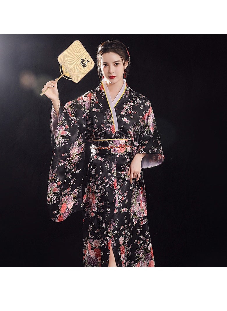 Generic - New Japanese Kimono, Japanese Traditional Clothing for Nightgown, Bathrobe, Home Clothes, Ethnic Style Stage Performance Clothes(Does not include fan) - Image 1