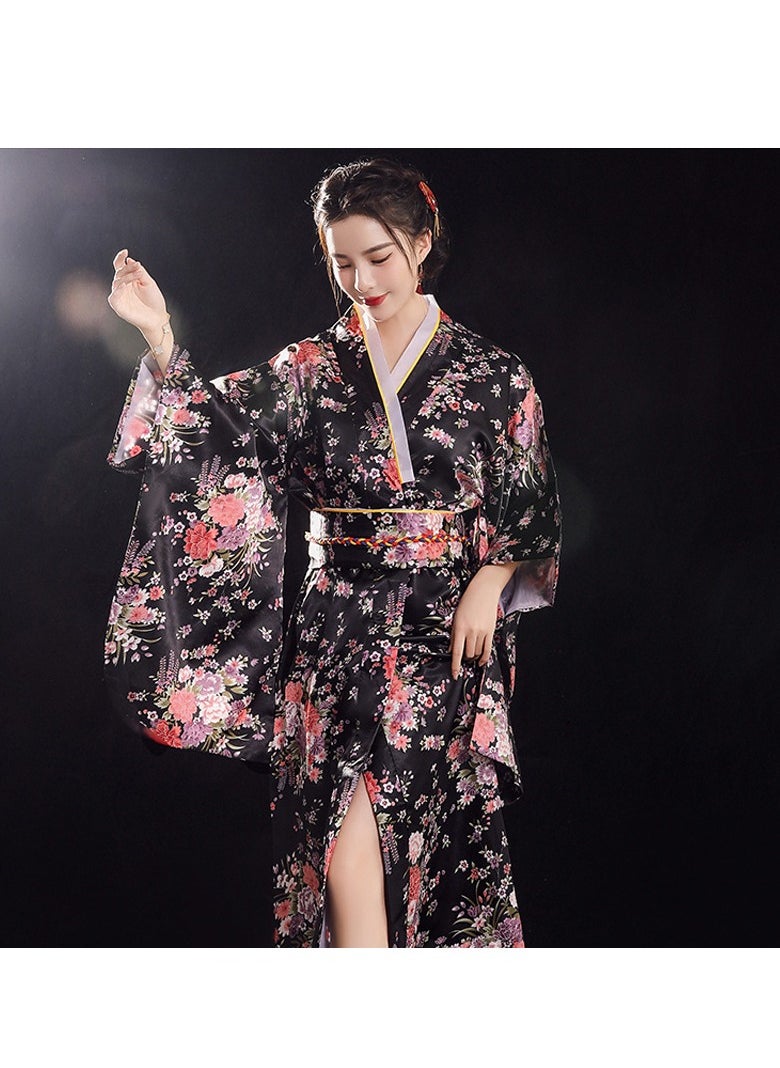 Generic - New Japanese Kimono, Japanese Traditional Clothing for Nightgown, Bathrobe, Home Clothes, Ethnic Style Stage Performance Clothes(Does not include fan) - Image 1