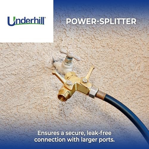 Underhill Garden Y Hose Splitter 2 Way, Heavy Duty Bib Faucet Spigot Connector with Water Shut Off Valves, Metal, 30 GPM, 3/4-Inch Thread, A-HB2HF - Image 2
