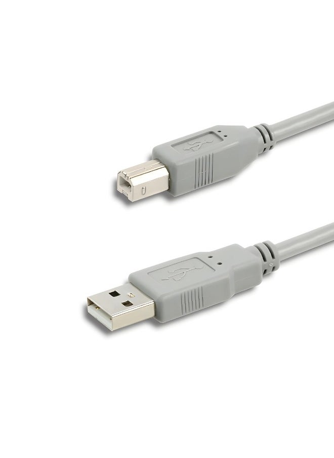 Generic USB 2.0 Printer Cable for Connecting Printers to Computers or Laptops, 1.5m, Grey  - Image 1
