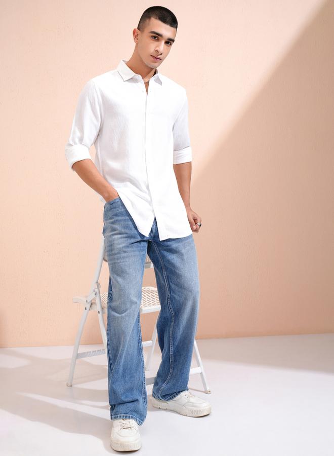 HIGHLANDER Solid Regular Fit Collared Shirt - Image 2