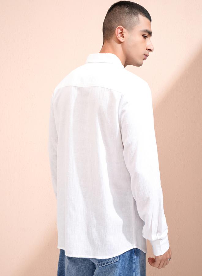 HIGHLANDER Solid Regular Fit Collared Shirt - Image 3